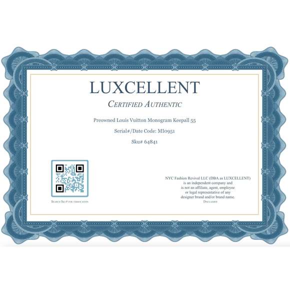 Louis Vuitton Monogram Keepall 55 Sku# 64841 - Picture 9 of 9